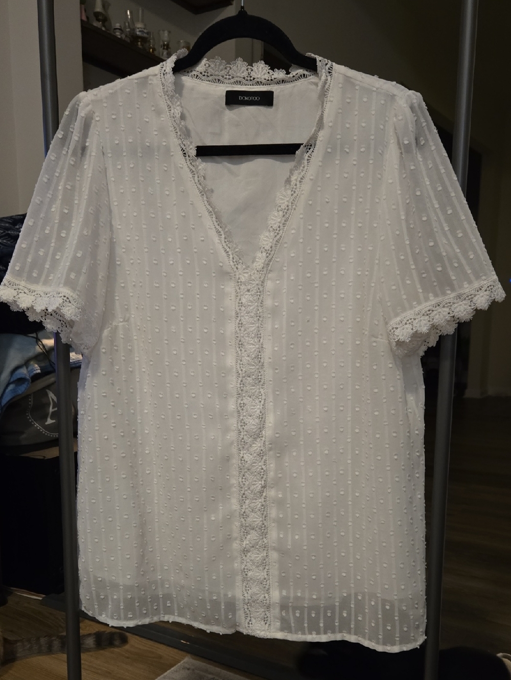 Dokotoo White Lace Blouse